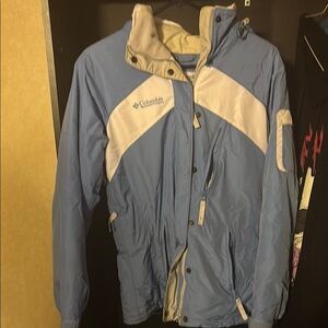 Columbia Light Blue and Cream Outdoor Jacket